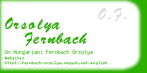 orsolya fernbach business card